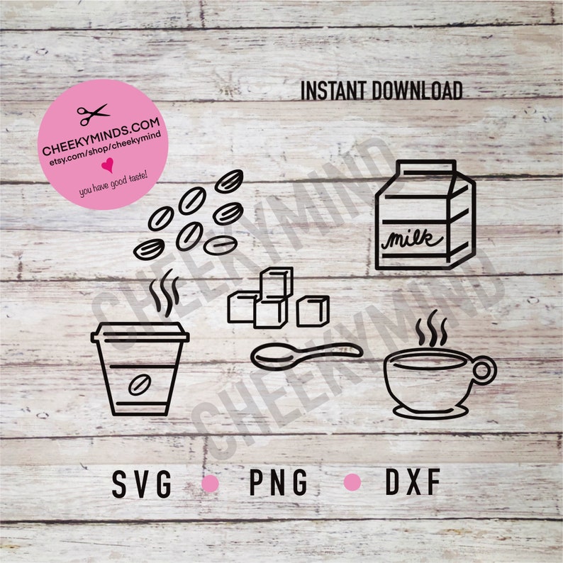 Download Coffee Time Bundle SVG DXF PNG | Etsy
