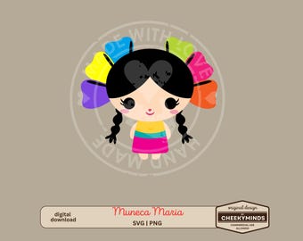Muñeca Maria SVG / Bambola di pezza messicana / Clipart messicana / SVG messicana / Download istantaneo
