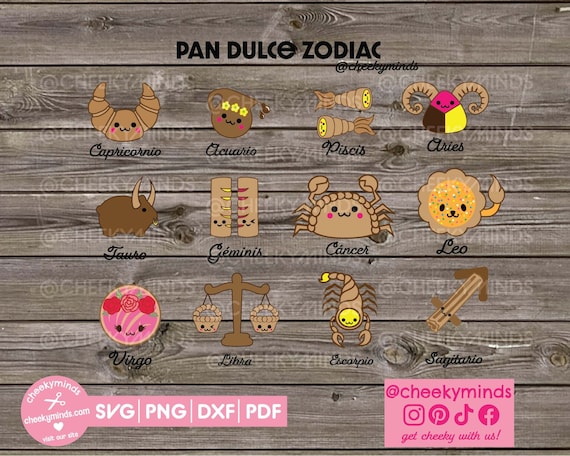 Pan Dulce Zodiac SVG Pan Dulce SVG Zodiac SVG Mexican Zodiac  