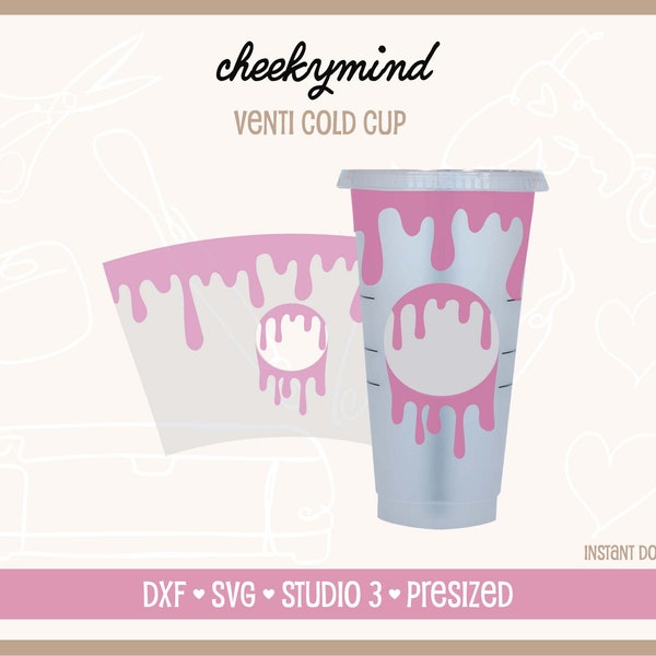 Drip SVG to use on 24 oz Cold Cup Tumbler | Drip wrap for Cold Cup | Chocolate Drip | Honey Drip | Drip file for plastic reusable tumbler