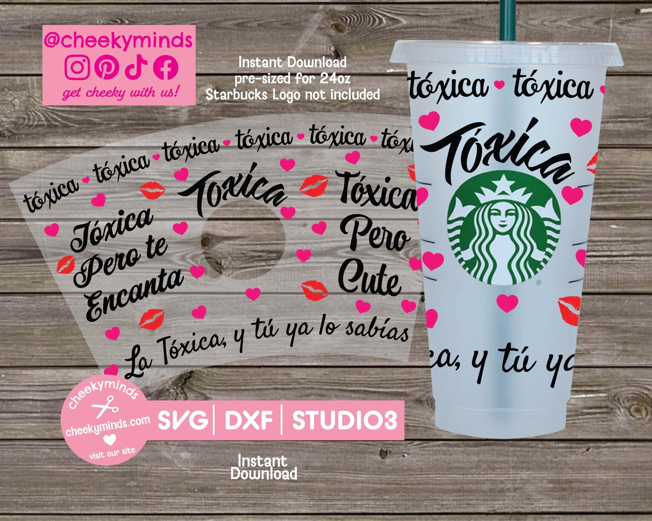 Toxica Starbucks Venti Wrap SVG | Instant Download | Toxica Starbucks…