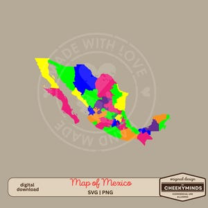 Map of Mexico SVG | Mexican States | Mexico Cut Files | Country of Mexico | Mexican States SVG | Mexican SVG