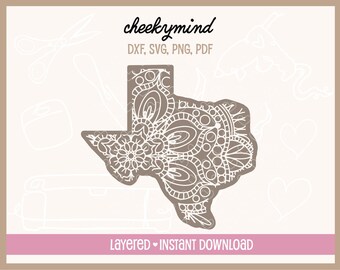 Mandala de Texas, Zentangle de Texas, Granja de Texas, Regalo de Granja de Texas SVG DXF PNG