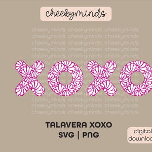 Valentines Talavera xoxo SVG | Instant Download | Spanish Tile Pattern SVG | Farmhouse Tile Pattern SVG | Mexican Style Pattern Sublimation