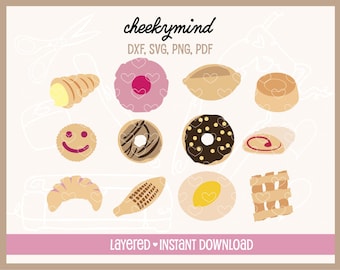 Pan Dulce SVG, mexikanische Panaderia, Pan Dulce Clipart, Concha SVG, Conchas, mexikanisches süßes Brot, mexikanisches Pan Dulce, geschichtete Dateien und flach