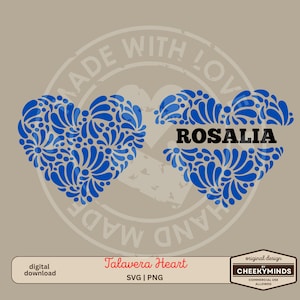 Talavera Heart SVG Instant Download Spanish Tile Corazon Pattern SVG Farmhouse Mexican Style Pattern Sublimation Dia de Madres SVG