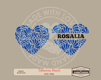 Talavera Heart SVG Instant Download Spanish Tile Corazon Pattern SVG Farmhouse Mexican Style Pattern Sublimation Dia de Madres SVG