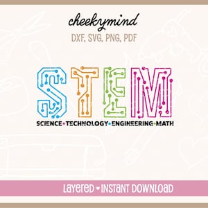 STEM svg, Stem Logo, Stem Circuit Logo, Science Technology Engineering Math SVG PNG