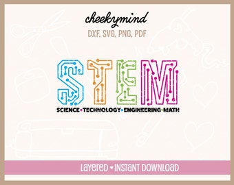 STEM svg, Stem Logo, Stem Circuit Logo, Science Technology Engineering Math SVG PNG