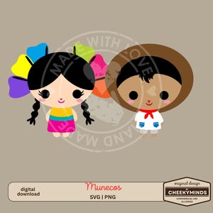 Muñeca Maria and Muñeco Bundle SVG | Mexican Rag Doll | Mexican Clipart | Mexican SVG | Instant Download