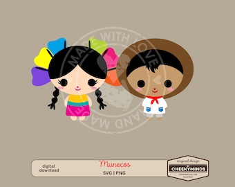 Muñeca Maria and Muñeco Bundle SVG | Mexican Rag Doll | Mexican Clipart | Mexican SVG | Instant Download