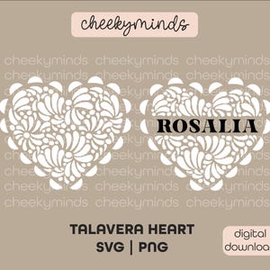 Coquette Talavera Heart SVG Instant Download Spanish Tile Corazon Pattern SVG Farmhouse Mexican Style Pattern Sublimation Dia de Madres SVG