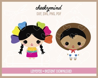 Muñeca Maria and Muñeco Bundle SVG | Mexican Rag Doll | Mexican Clipart | Mexican SVG | Instant Download