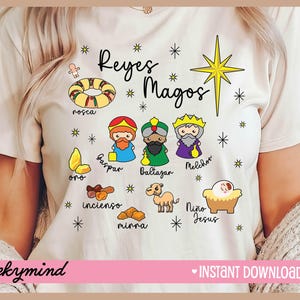 Tres Reyes Magos PNG pour Tshirt Les Trois Rois Sages en téléchargement numérique Rosca de Reyes Art numérique Les Trois Rois Sages pour sublimation DTF