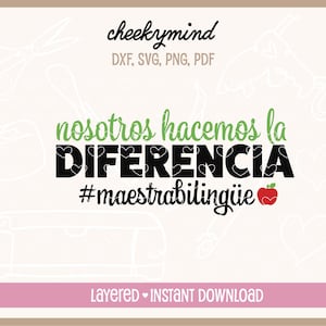 Maestra svg, Maestro svg, Maestra Bilingue, Maestro Bilngue, Bilingual Teacher svg, Diseño de Maestro, Maestros svg, Teacher Gift, SVG DXF