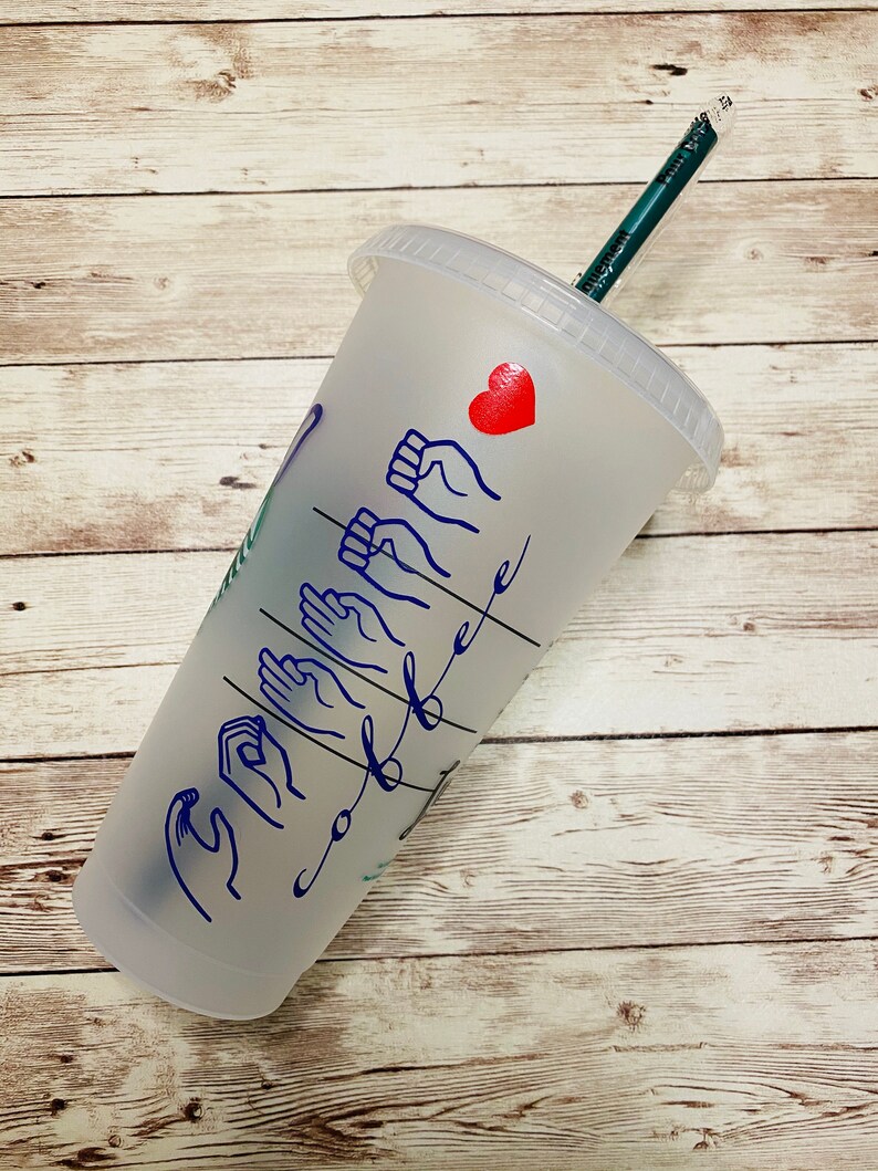 American Sign Language Starbucks Cup ASL Starbucks Cold Cup Etsy