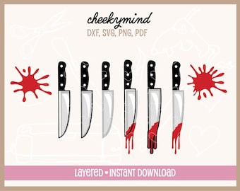 Halloween Scary Movie Knives SVG | Bloody Knife SVG | Kitchen Knife SVG | Nightmare on Elm Street | Halloween Clipart