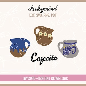 Cafecito SVG / Jarrito SVG / Tazza di caffè messicana / Festa a tema messicano / SVG messicano / Primero Cafecito / Cafecito e Chismes