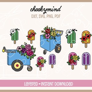 Paletero winkelwagen SVG | Paletas de Nieve SVG | Instellen voor gelaagdheid | Mexicaans themafeest | Cinco de Mayo-svg | Mexicaanse ijskar