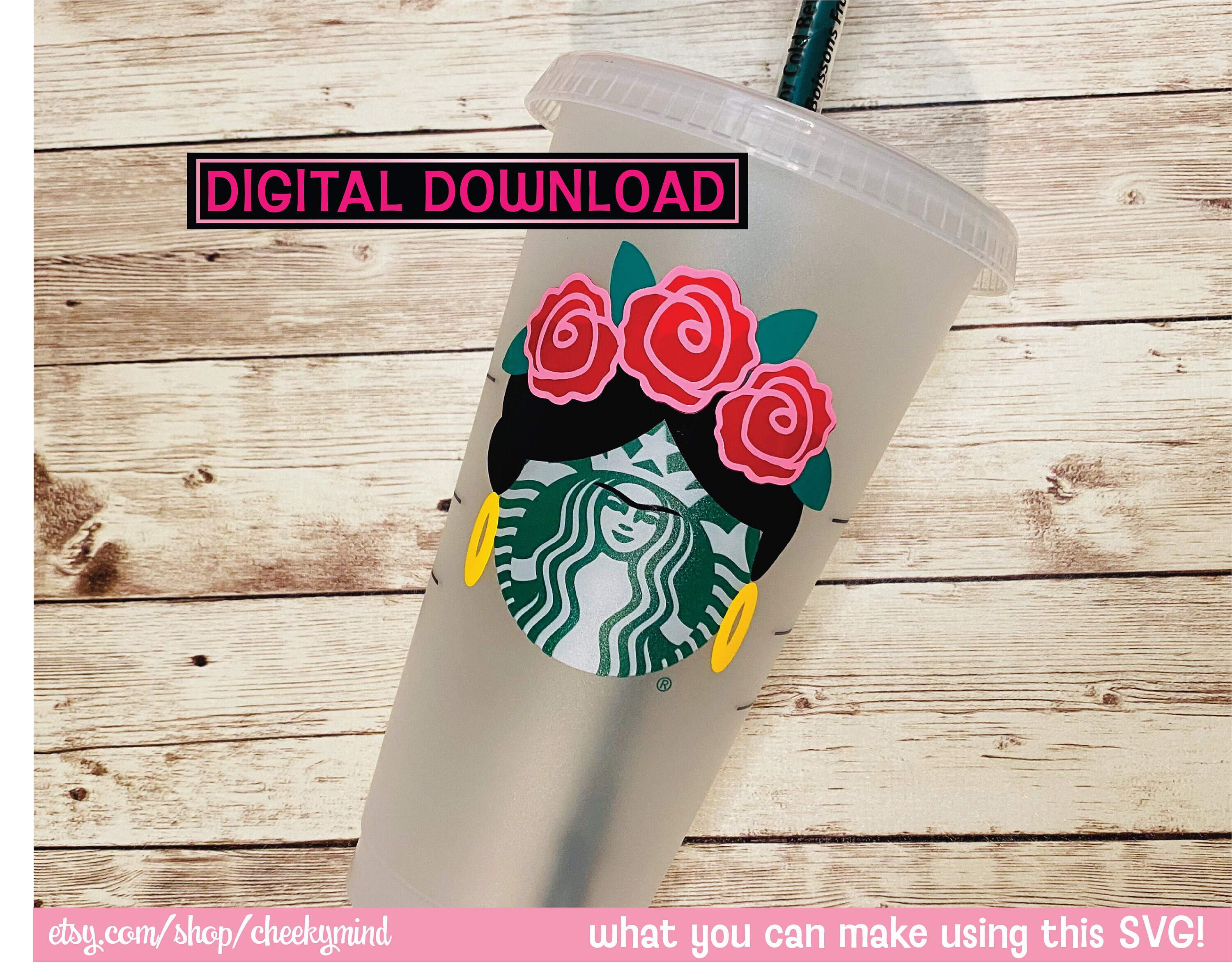 Download Frida Kahlo Starbucks Cup Svg Instant Download Frida Kahlo Etsy