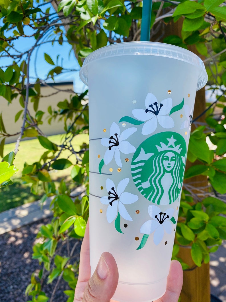 Download Lily Starbucks Cup SVG Instant Download Flower Starbucks ...