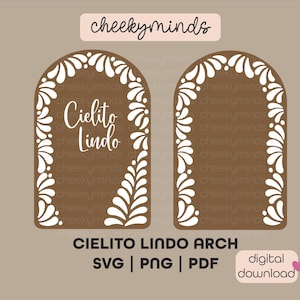 Cielito Lindo Baby Shower Talavera Arch Digital File SVG, PNG, and PDF Spanish Style Shower Mexican Style Shower Pattern Talavera Stencil