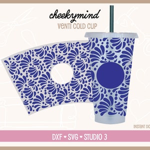 Talavera Cold Cup Wrap SVG, Talavera Pattern Cup Wrap, Seamless Wrap Venti Cup, Mexican Style Wrap for Venti Cold Cups, Mexican Cold Cup