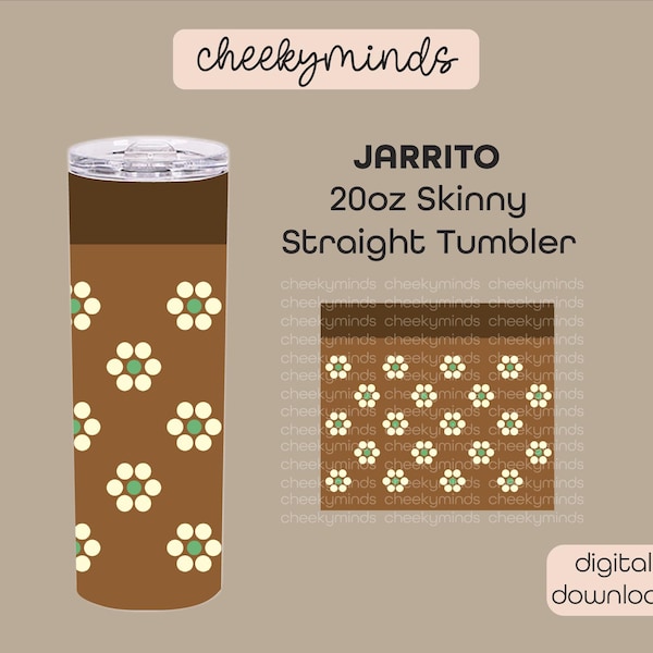 Jarrito Cafecitos with Flowers Skinny Tumbler Wrap PNG Jarrito 20oz Mexican Skinny tumbler Design Cafecitos y Chisme Sublimation SVG DXF