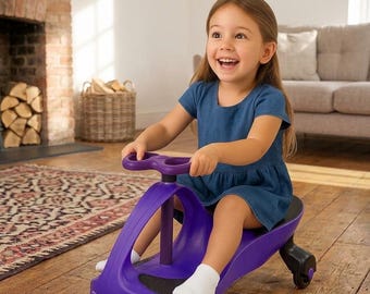 CURVASO Kids Wiggle Car Ride-On Swivel Scooter for Indoor & Outdoor No Pedals Purple