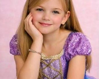 Girls Purple Princess Dress Gold Detail Fairy Costume Kids Party Dress Birthday Outfit Toddler Girl Dress