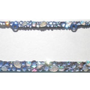 Chunky Rhinestone Bling License Plate Frame Mix AB CLEAR Crystal Sparkly Jewel Diamond Bedazzle Tag Cover Holder
