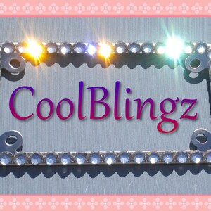 MOTORCYCLE Big CRYSTAL Bling Diamond Rhinestone License Plate Frame