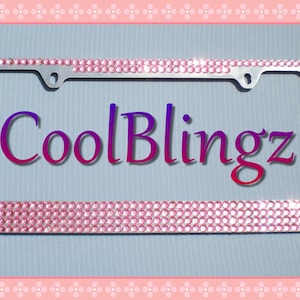 BABY PINK MEGA Bling Crystal Diamond Rhinestone License Plate Frame