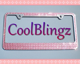BABY PINK MEGA Bling Crystal Diamond Rhinestone License Plate Frame