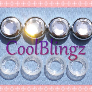 CLEAR CRYSTAL Rhinestone Screw Caps Covers for Bling License Plate Frame