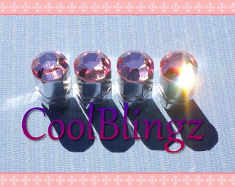 4 Chrome Billet Crystal Gem Valve Caps For Motorcycle, Car, Rims | TrickToppers