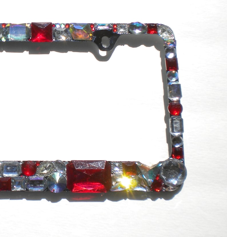 Chunky Bling Rhinestone License Plate Frame RED AB CLEAR Etsy