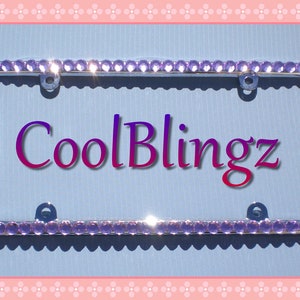 Big Lavender LT. PURPLE Rhinestone Crystal Diamond Bling License Plate Frame