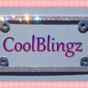 3 Row MOTORCYCLE Diamond Sparkle Rhinestone CRYSTAL License Plate Frame Bling made with Swarovski Crystals
