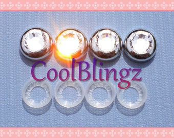 XL CRYSTAL Screw Caps Covers for Rhinestone Bling License Plate Frame made w/ Swarovski Elements