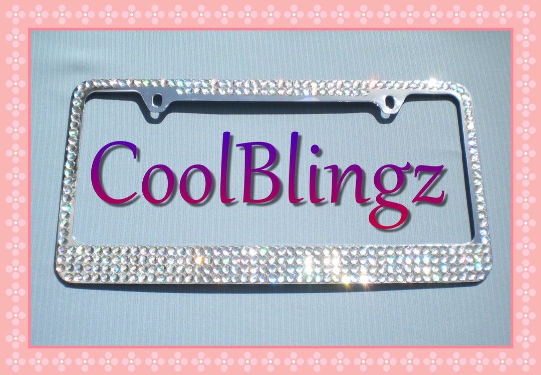 CRYSTAL AB MEGA Bling Diamond Rhinestone License Plate Frame Etsy