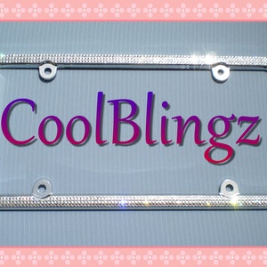 3 Row CRYSTAL Bling Diamond Rhinestone License Plate Frame made w/ Swarovski Elements