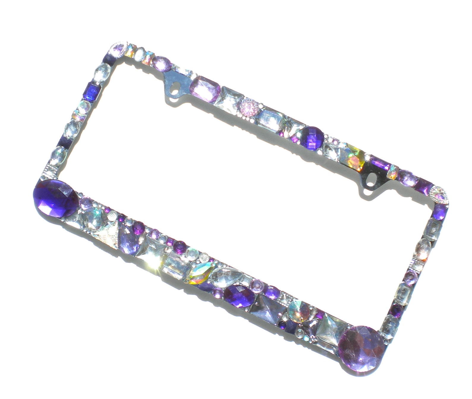 Chunky Rhinestone License Plate Frame Bling PURPLE AB CLEAR Etsy