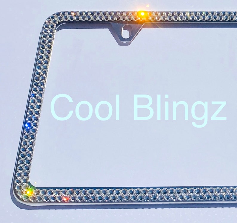 Made With Swarovski Crystals Bling License Plate Frame 2 Row 2 Etsy