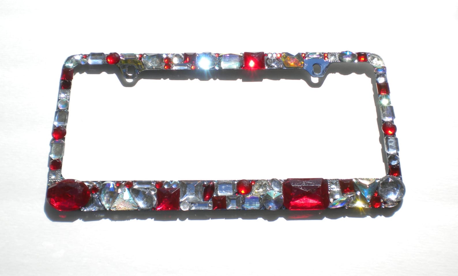 Chunky Bling Rhinestone License Plate Frame RED AB CLEAR Etsy