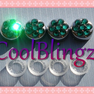 EMERALD GREEN Crystal Screw Caps Covers for Rhinestone Bling License Plate Frame made w/ Swarovski Elements