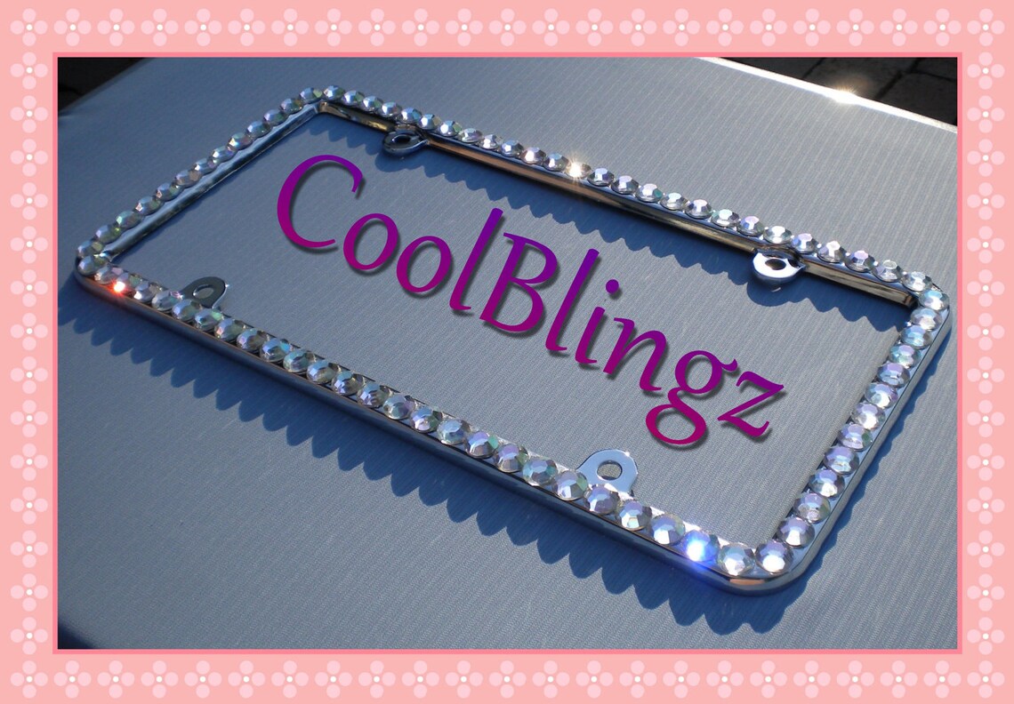 BIG Bling CRYSTAL AB Diamond Rhinestone License Plate Frame Etsy