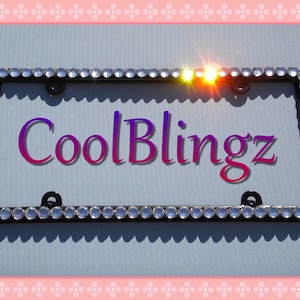 BIG Bling CRYSTAL Diamond Rhinestone License Plate (Black) Frame