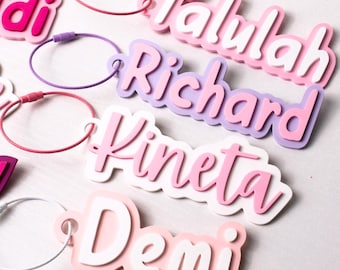 Personalization 3D Printed Name tags | Custom luggage tags | Water bottle tags | Party favors | Gifts for Girls | School Bag Tag