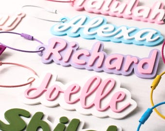 Personalization 3D Printed Name tags | Custom luggage tags | Water bottle tags | Party favors | Gifts for Girls | School Bag Tag
